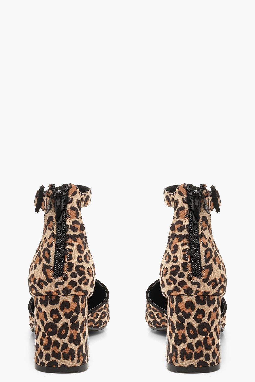 Leopard print small heels best sale