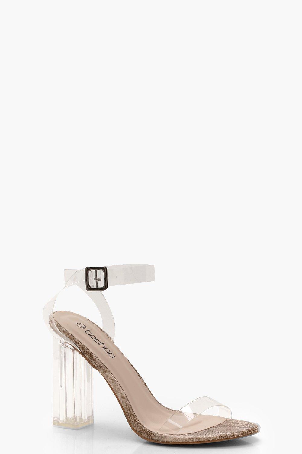 boohoo clear block heels