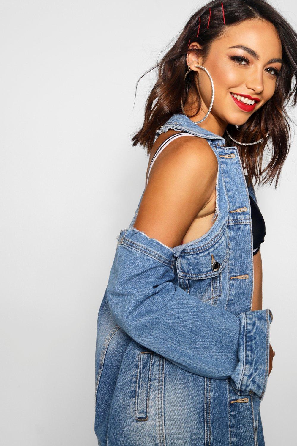 cold shoulder jean jacket