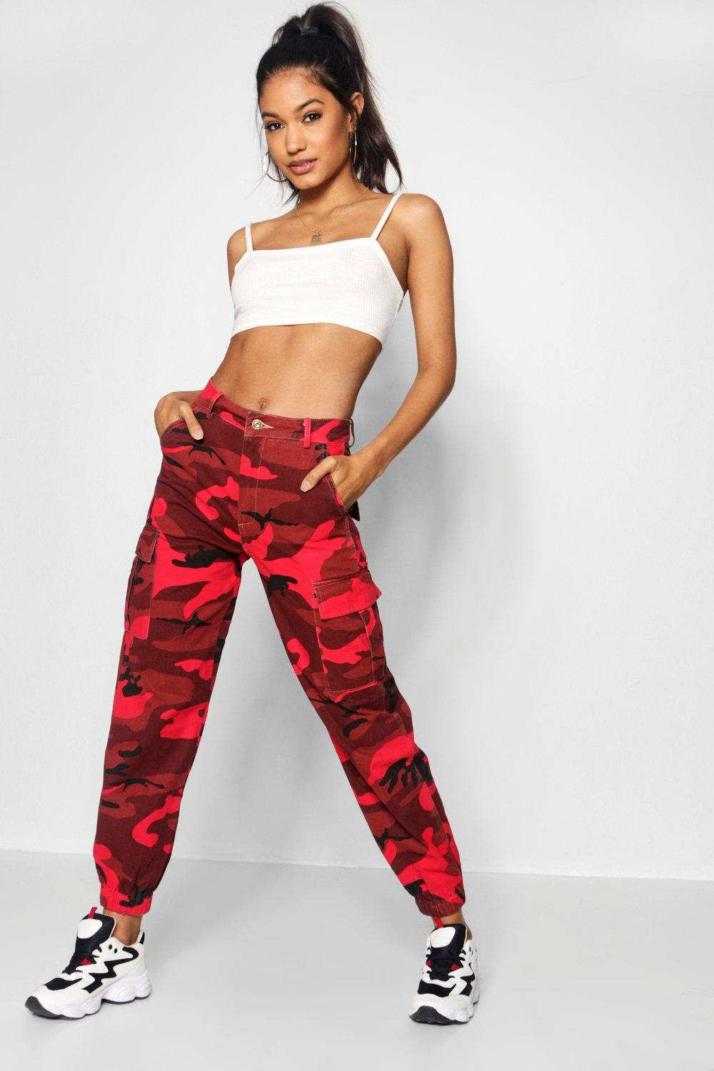 Camo joggers hot sale red