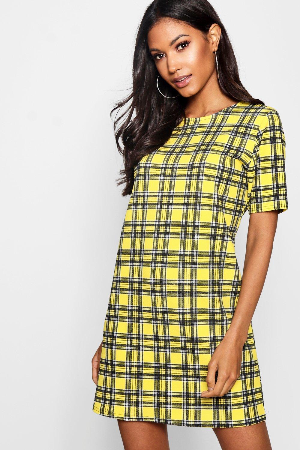 boohoo plaid dress