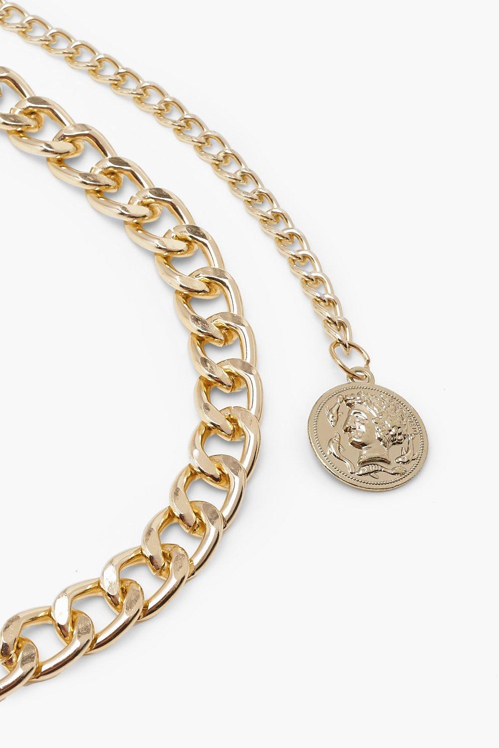 Coin Detail Chain Belt