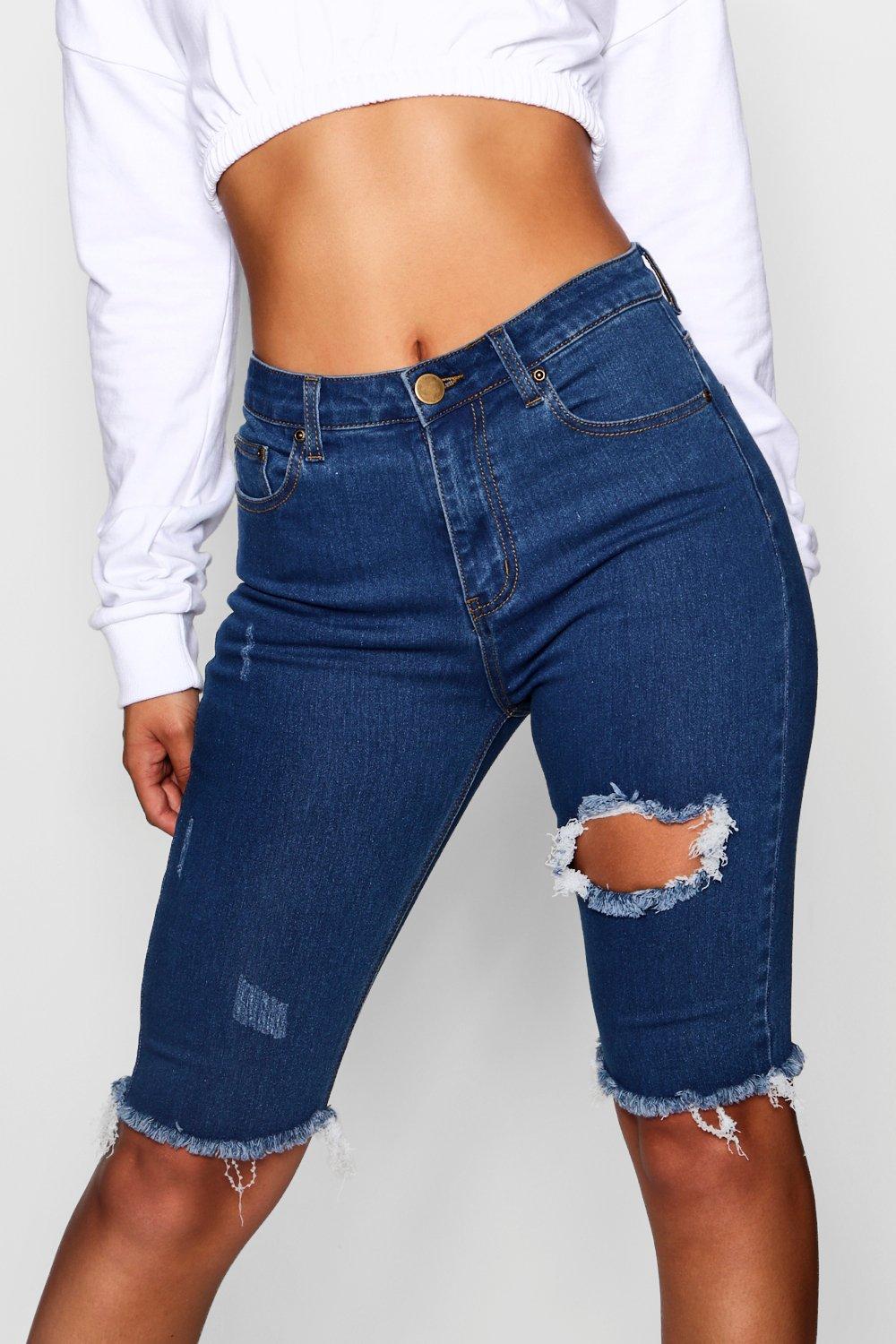 Stretch denim shorts deals womens