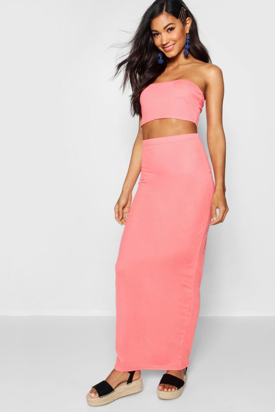 Coral Basic Jersey Maxi Skirt image number 1