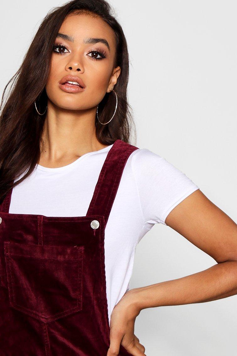 Cord Mini Dungaree Dress