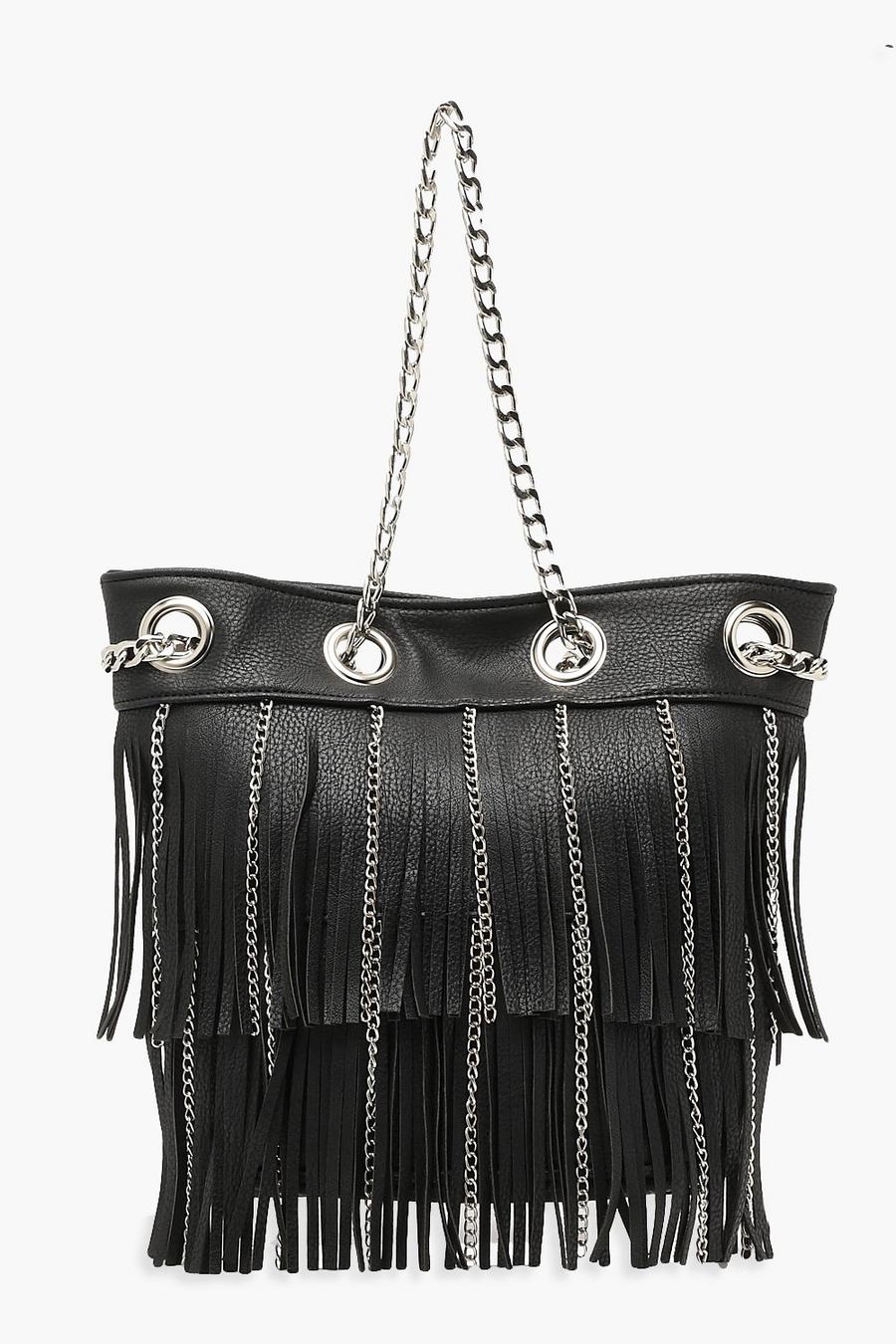 Fringe & Chain Duffle Day Bag image number 1