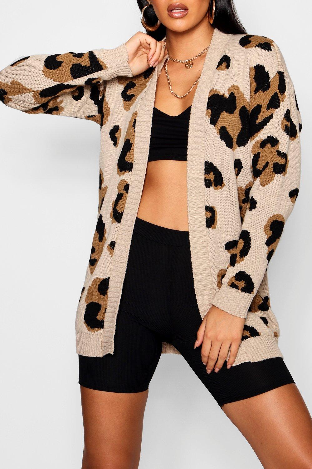 Boohoo leopard outlet print cardigan