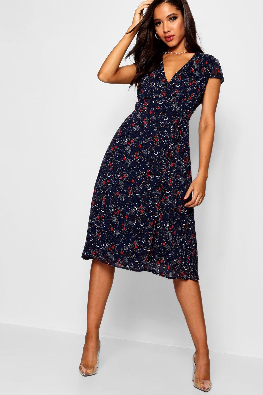 boohoo star wrap dress