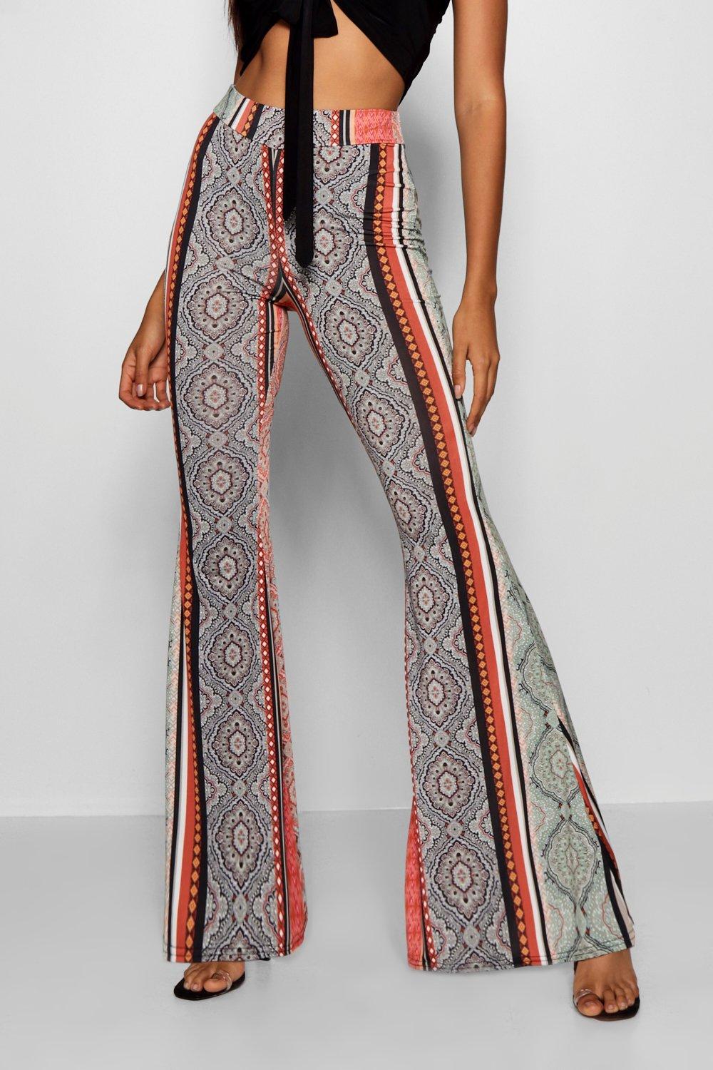 Boho flared trousers hotsell