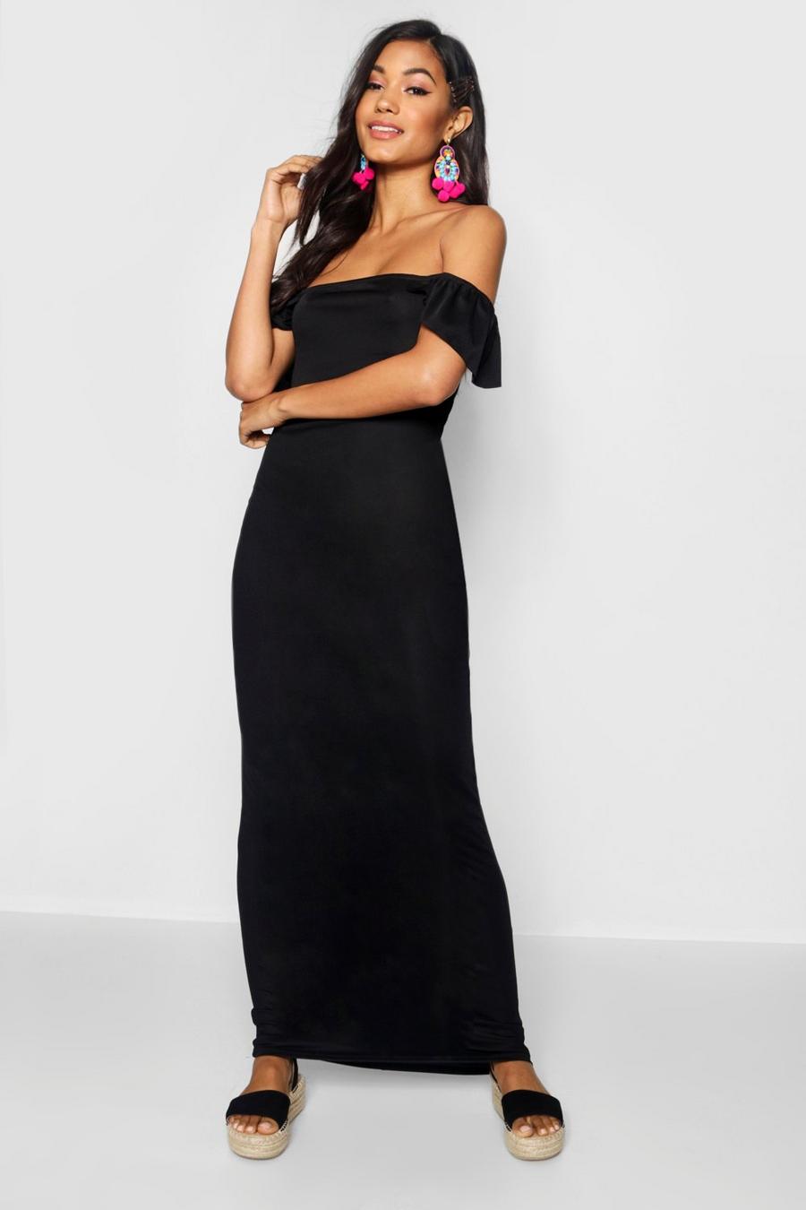 Ruffle Off The Shoulder Jersey Maxi Dress image number 1