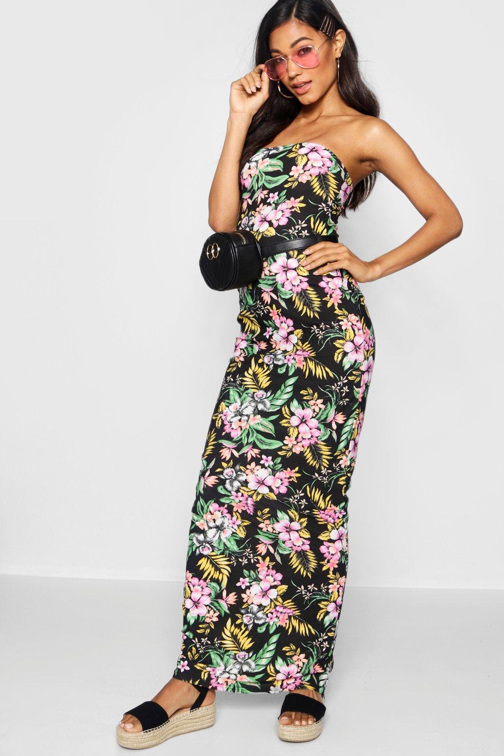 boohoo bandeau maxi dress