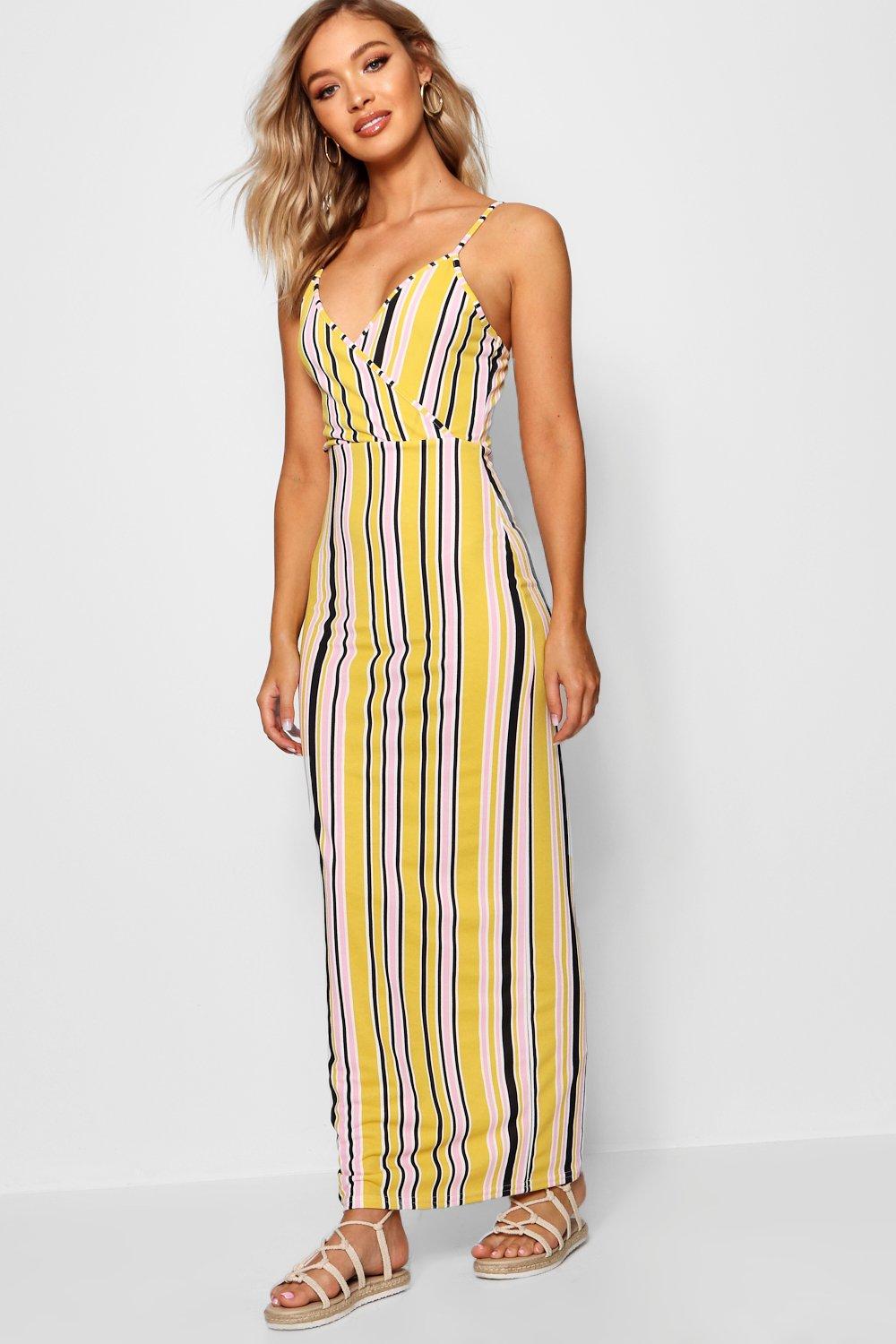 wrap front maxi dress