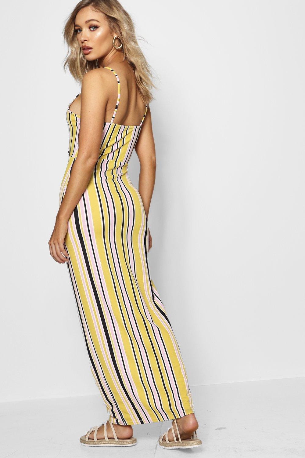 Mustard yellow shop striped dress