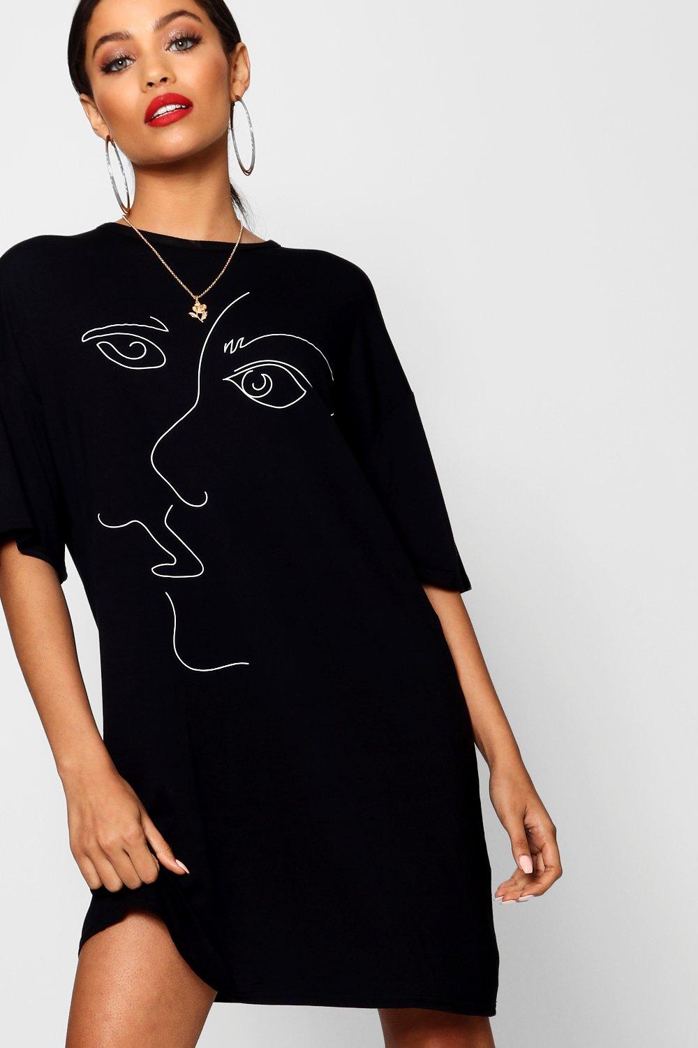 boohoo black t shirt dress