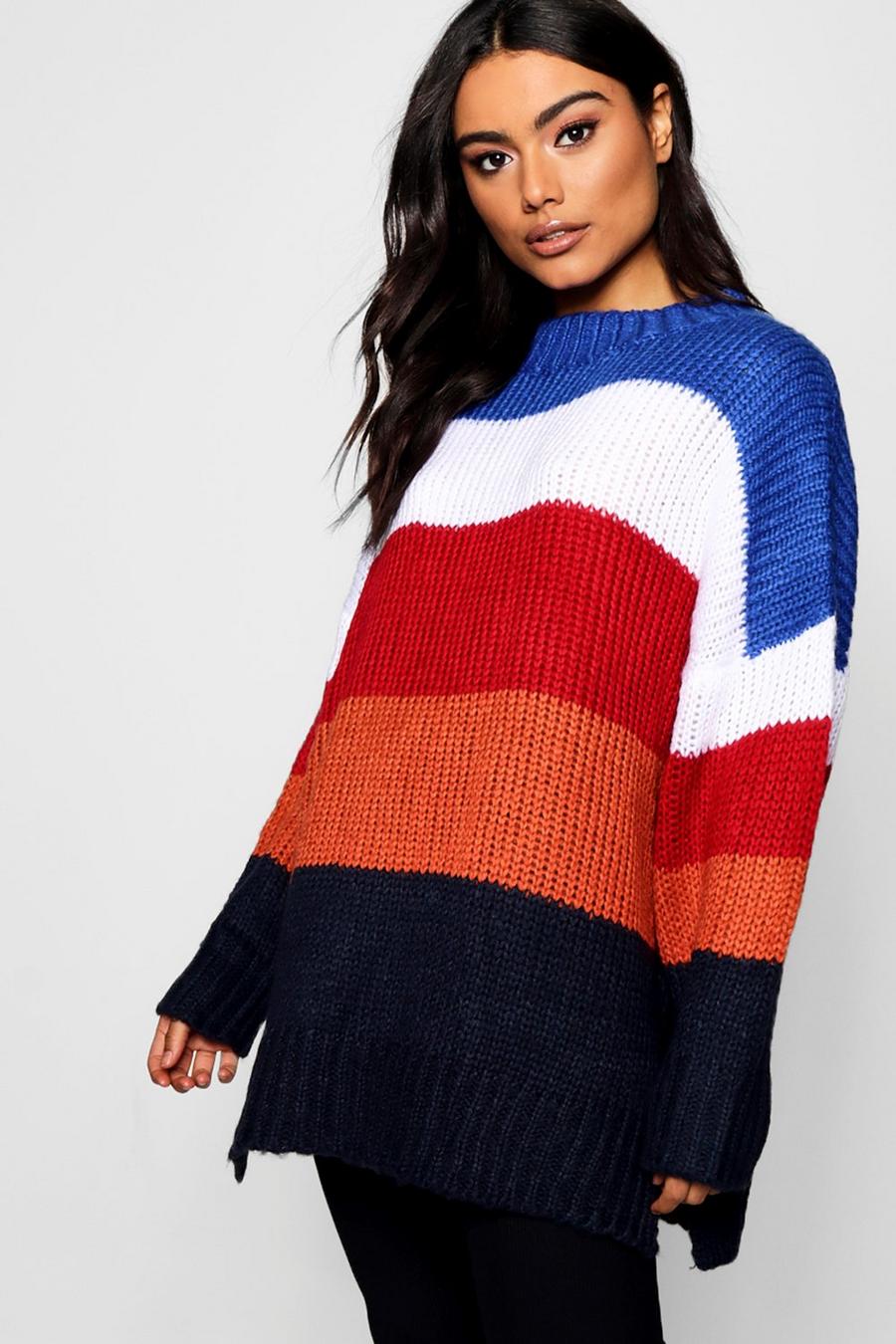 Oversized Stripe Knitted Sweater image number 1