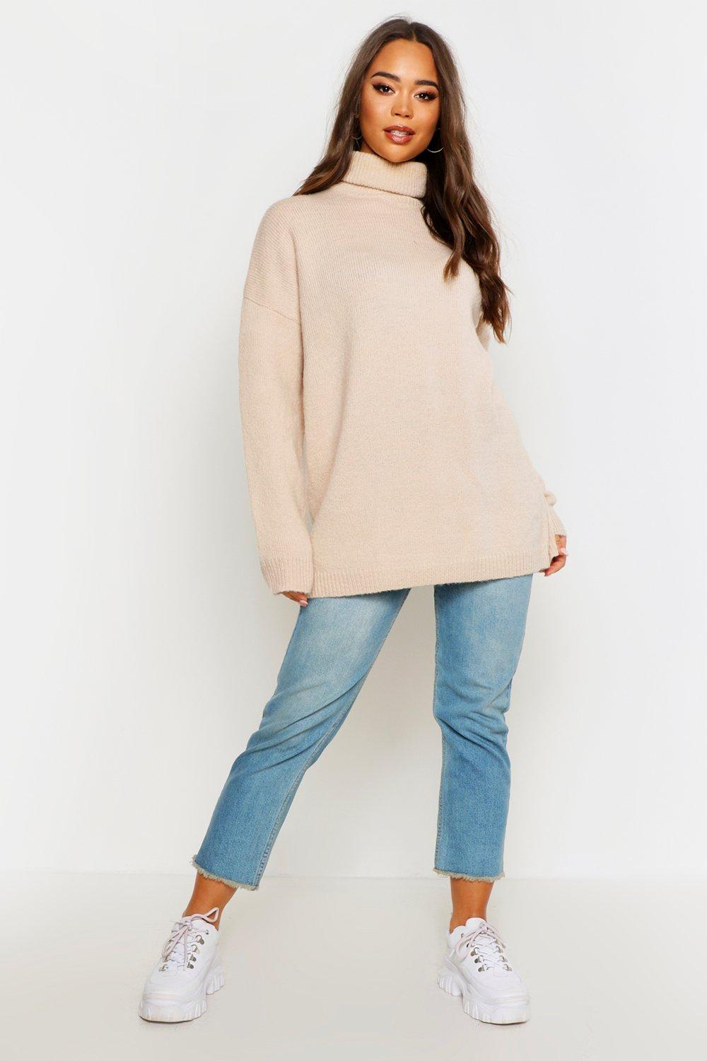 roll neck oversized jumper dress