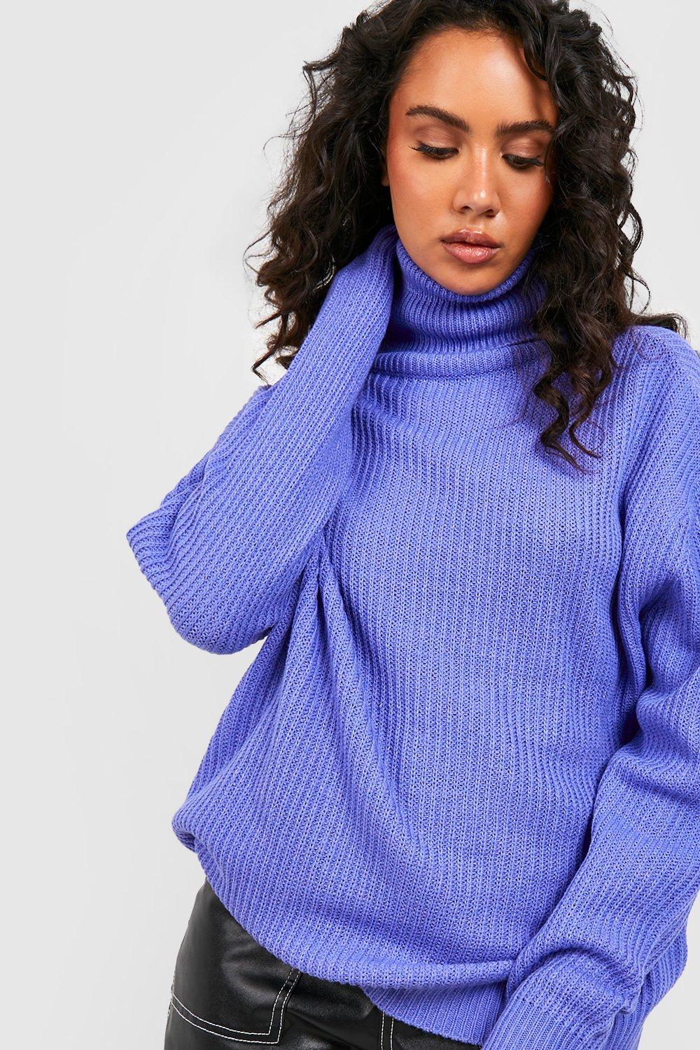 Light blue roll outlet neck jumper