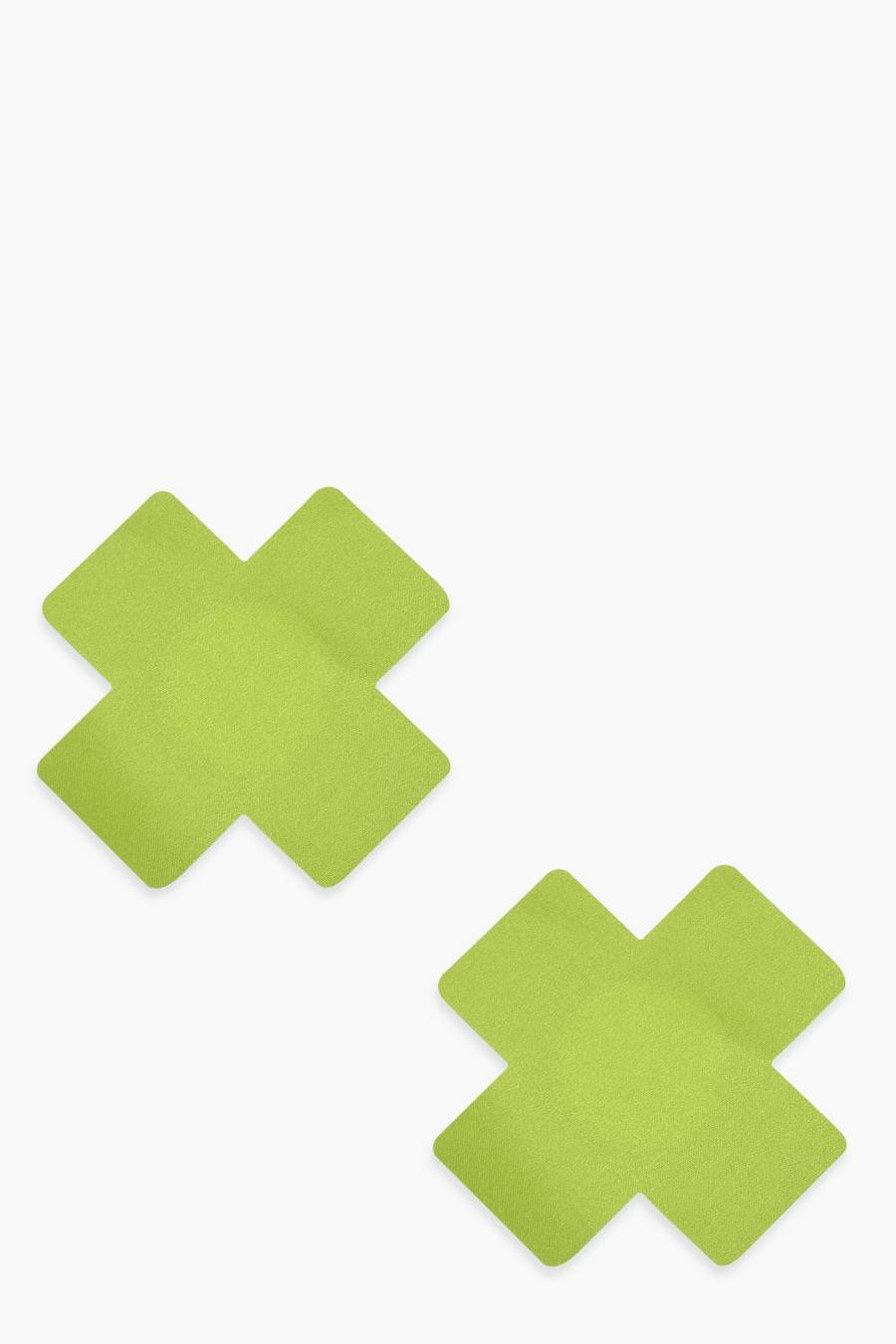 Neon-lime Cross Nipple Covers image number 1