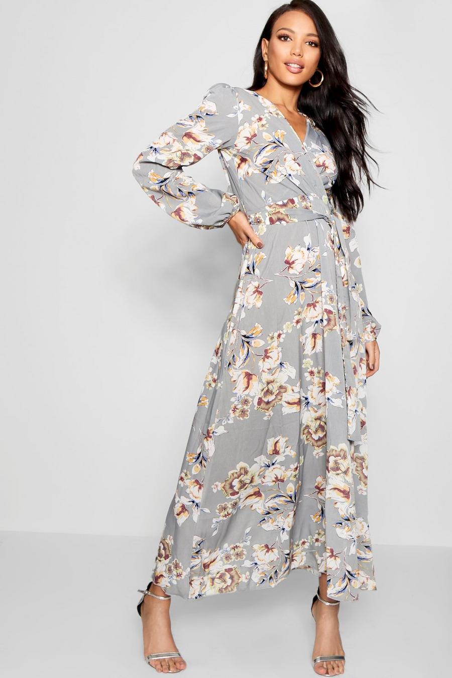 Woven Floral Blouson Sleeve Maxi Dress image number 1