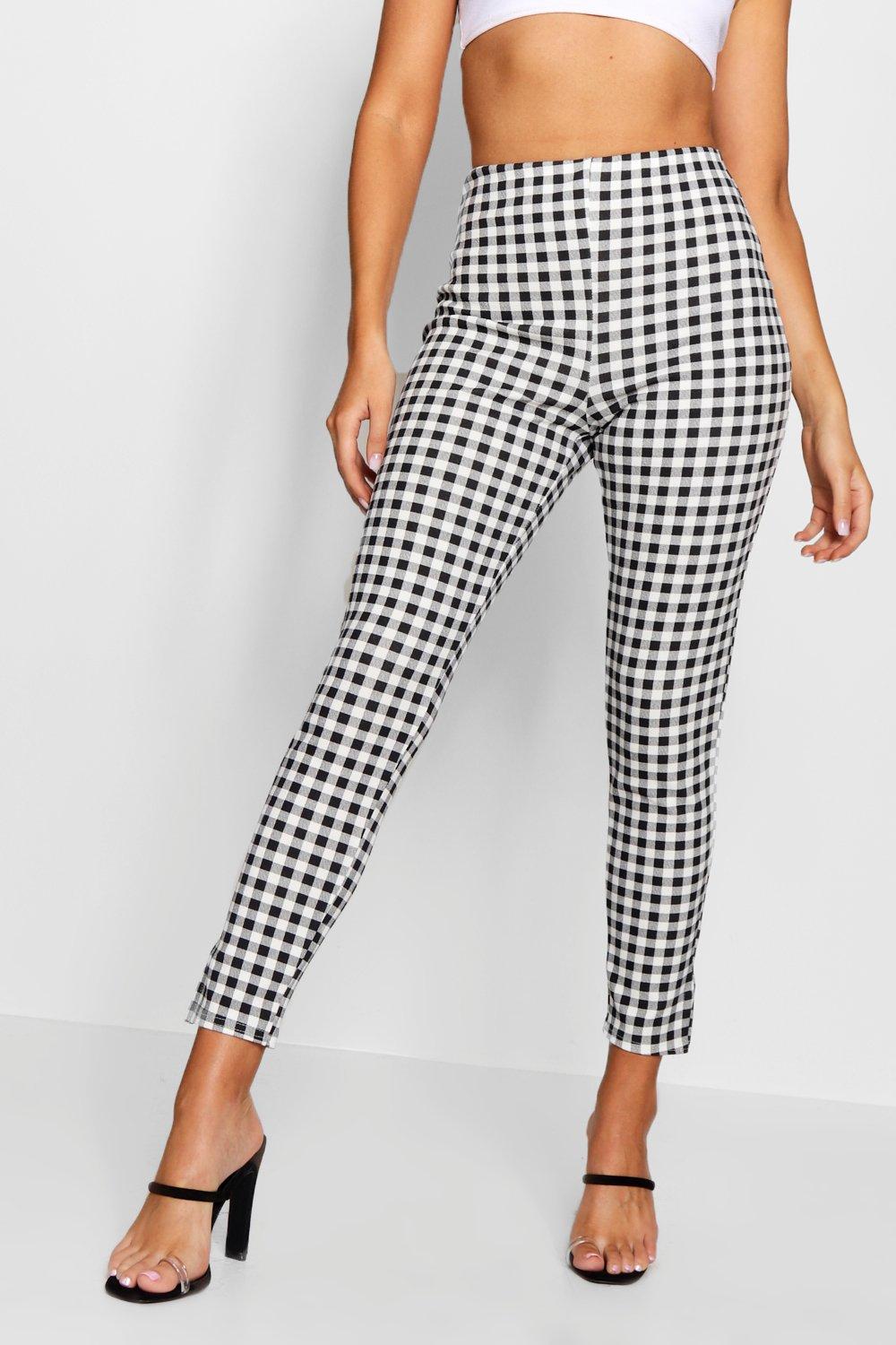 gingham skinny pants