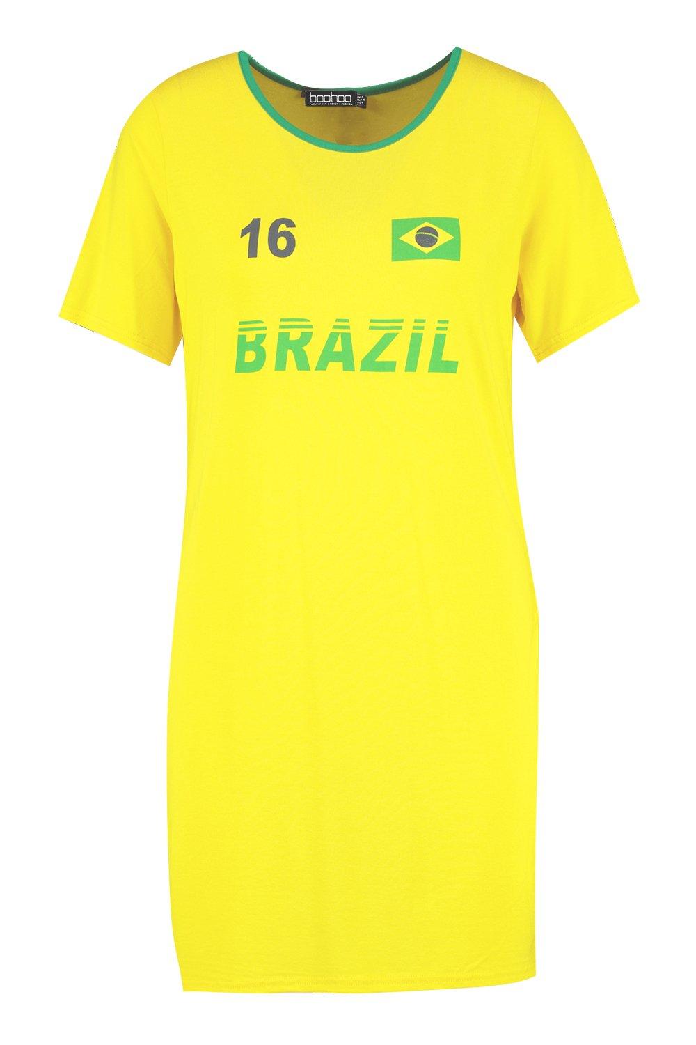 TeeShirtPalace Brazil Soccer Jersey Brazilian Football Shirt Flag Women's Crop Top Tee