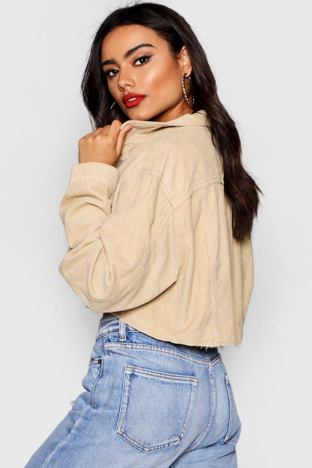 Stone cropped cord on sale jacket