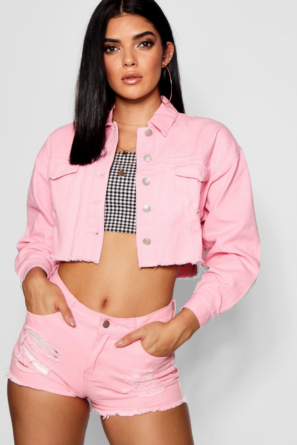 baby pink cropped jacket