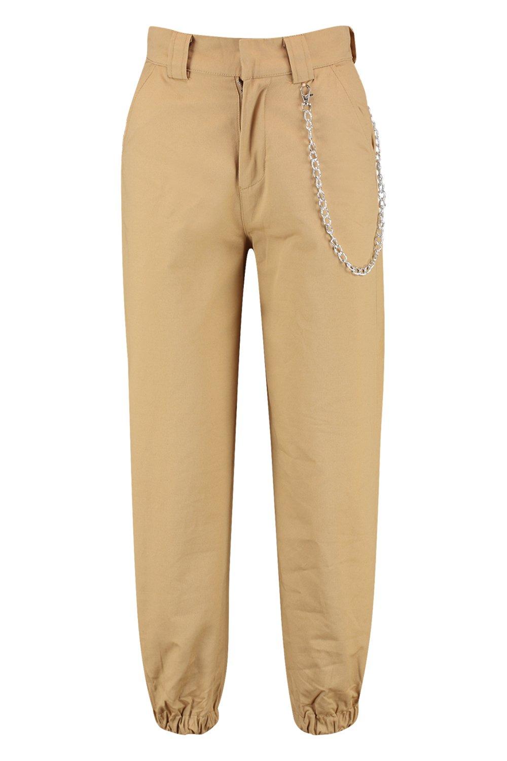 womens cargo pants with chain