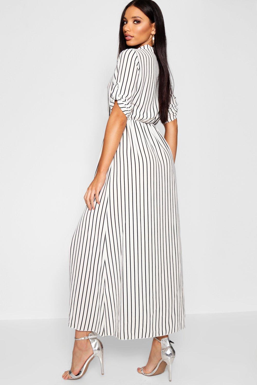 Striped maxi 2024 shirt dress