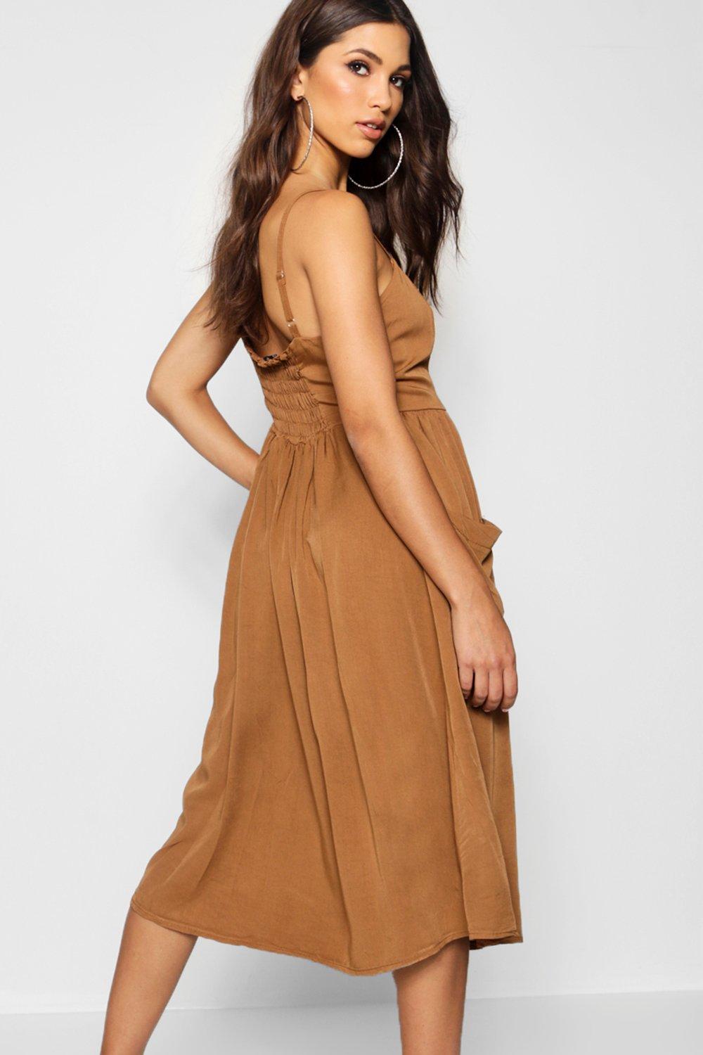 Boohoo on sale button dress