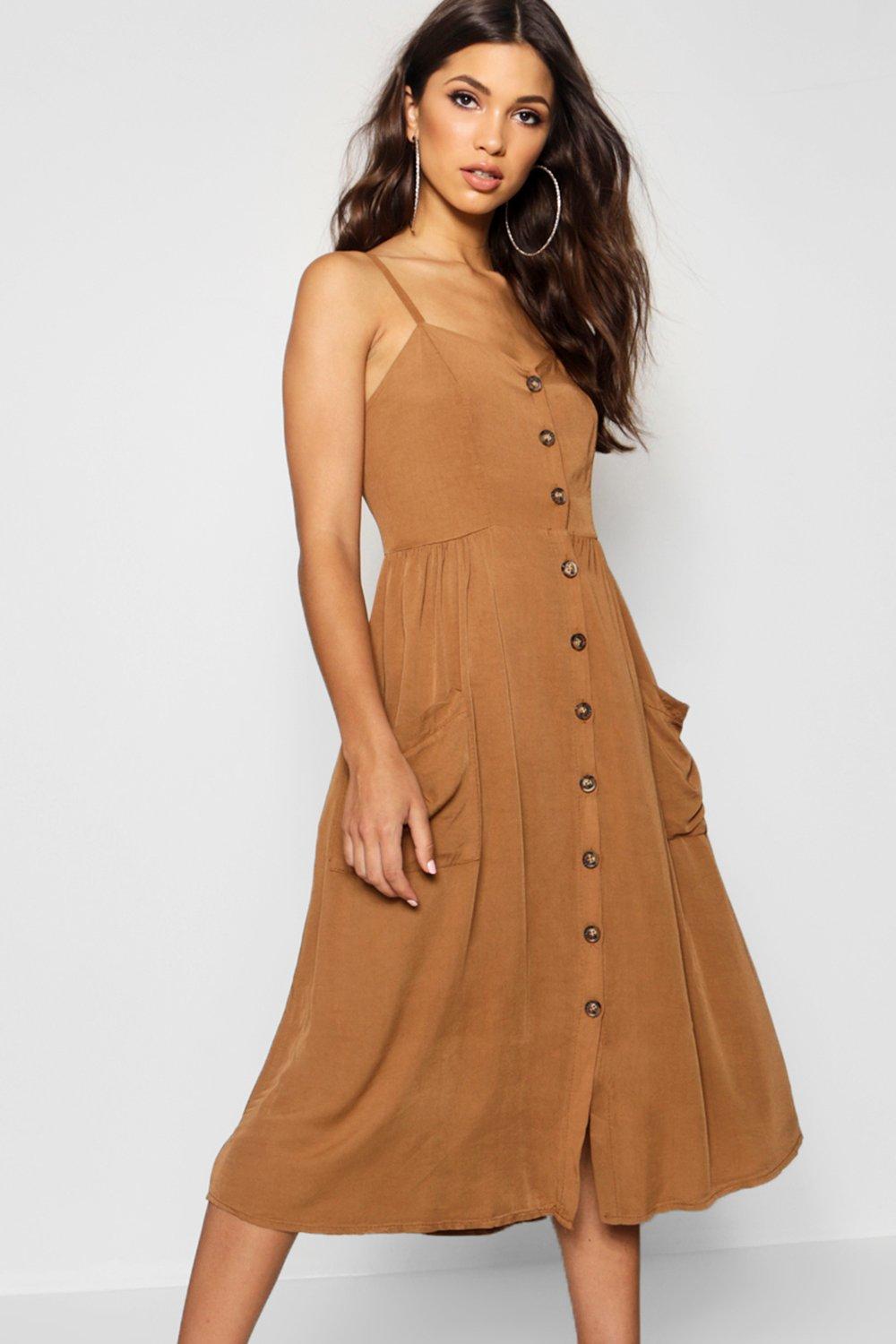 Midi dress with discount pockets