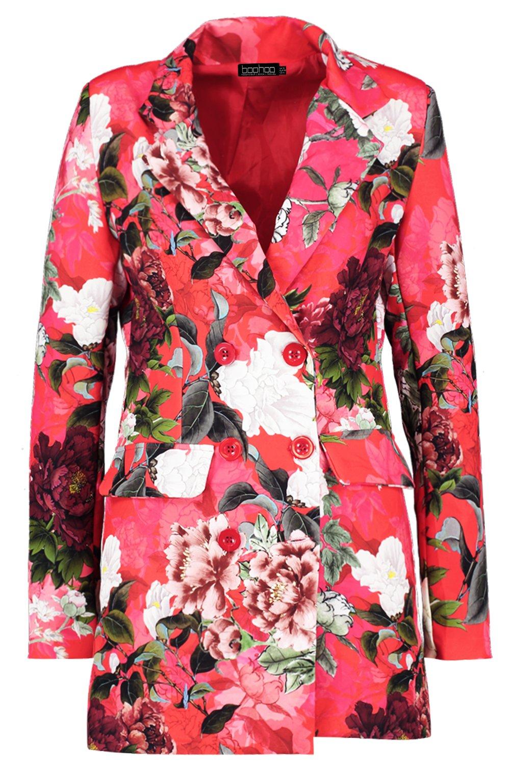 Floral hot sale longline jacket