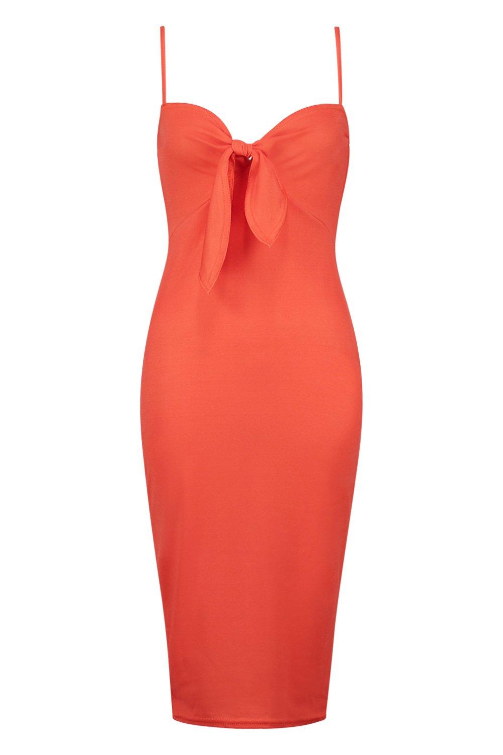 ae tie front midi dress