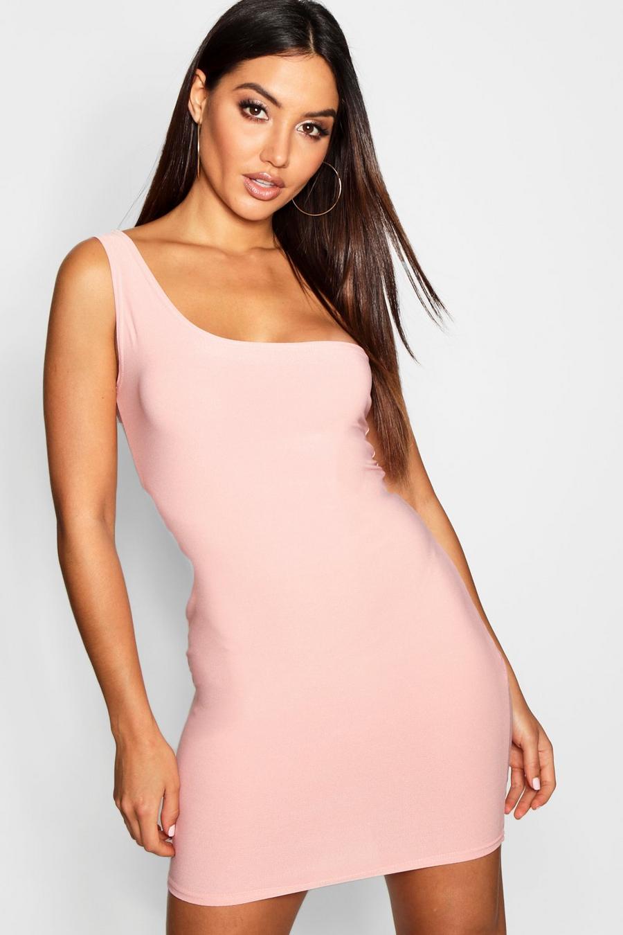 Blush Thick One Shoulder Strap Bodycon Dress image number 1