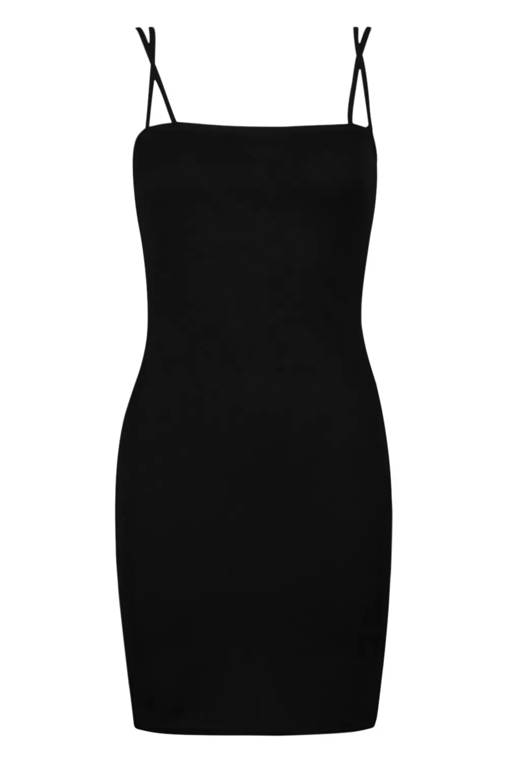 Square neck spaghetti deals strap bodycon dress