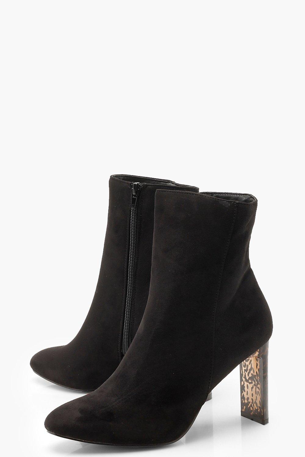 Black boots tortoise heel store