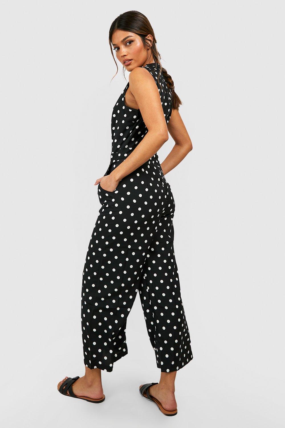 black spotted jumpsuit