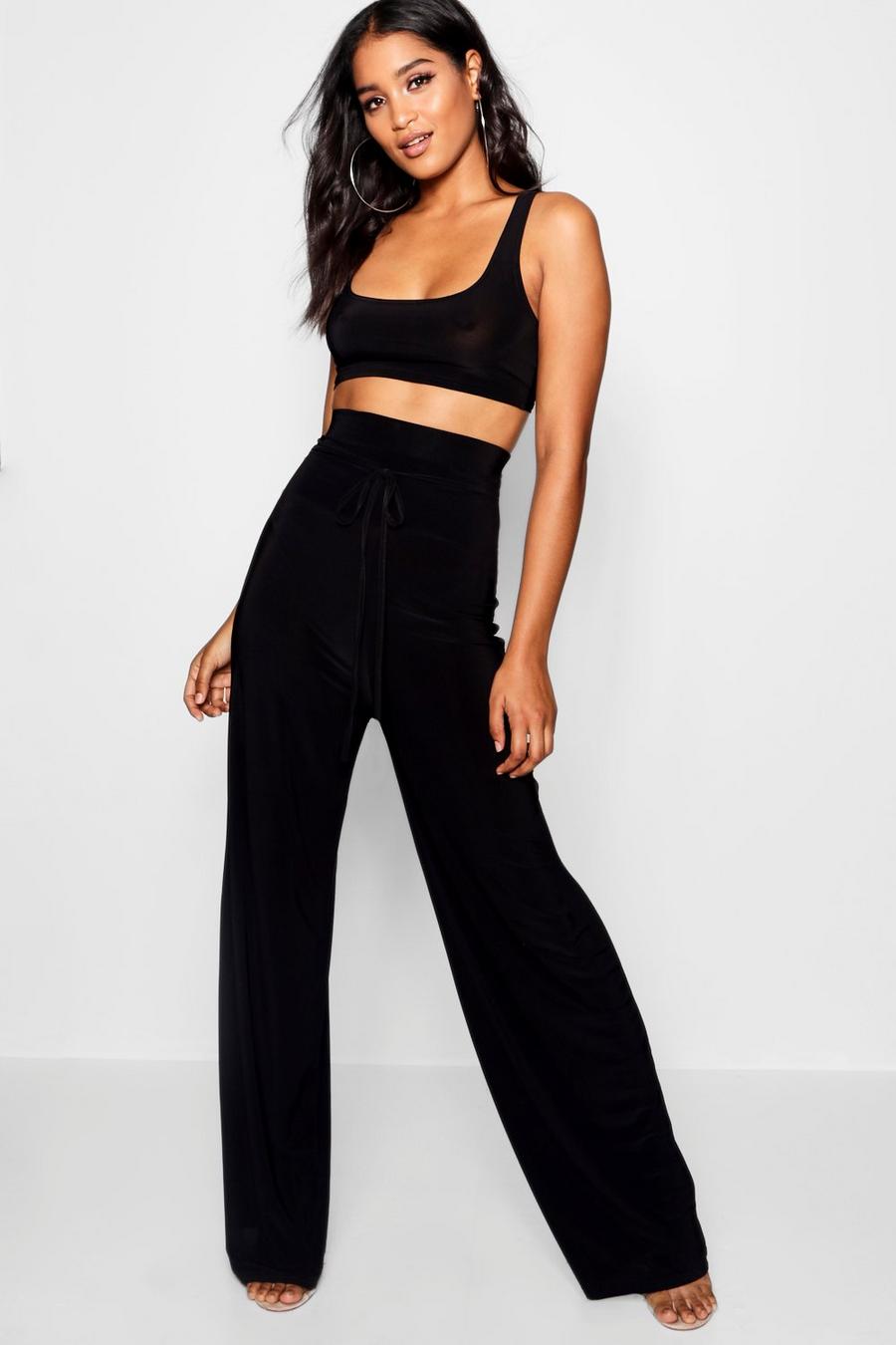 Black Super High Waist Pants Two-Piece image number 1
