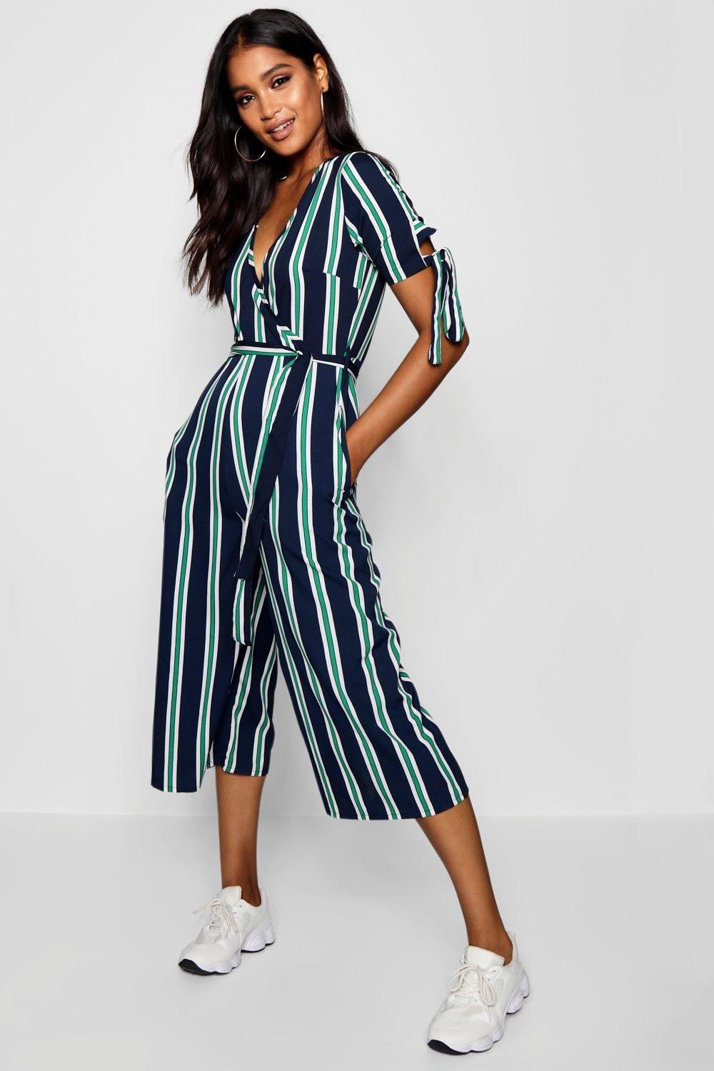 Striped Culotte Jumpsuit