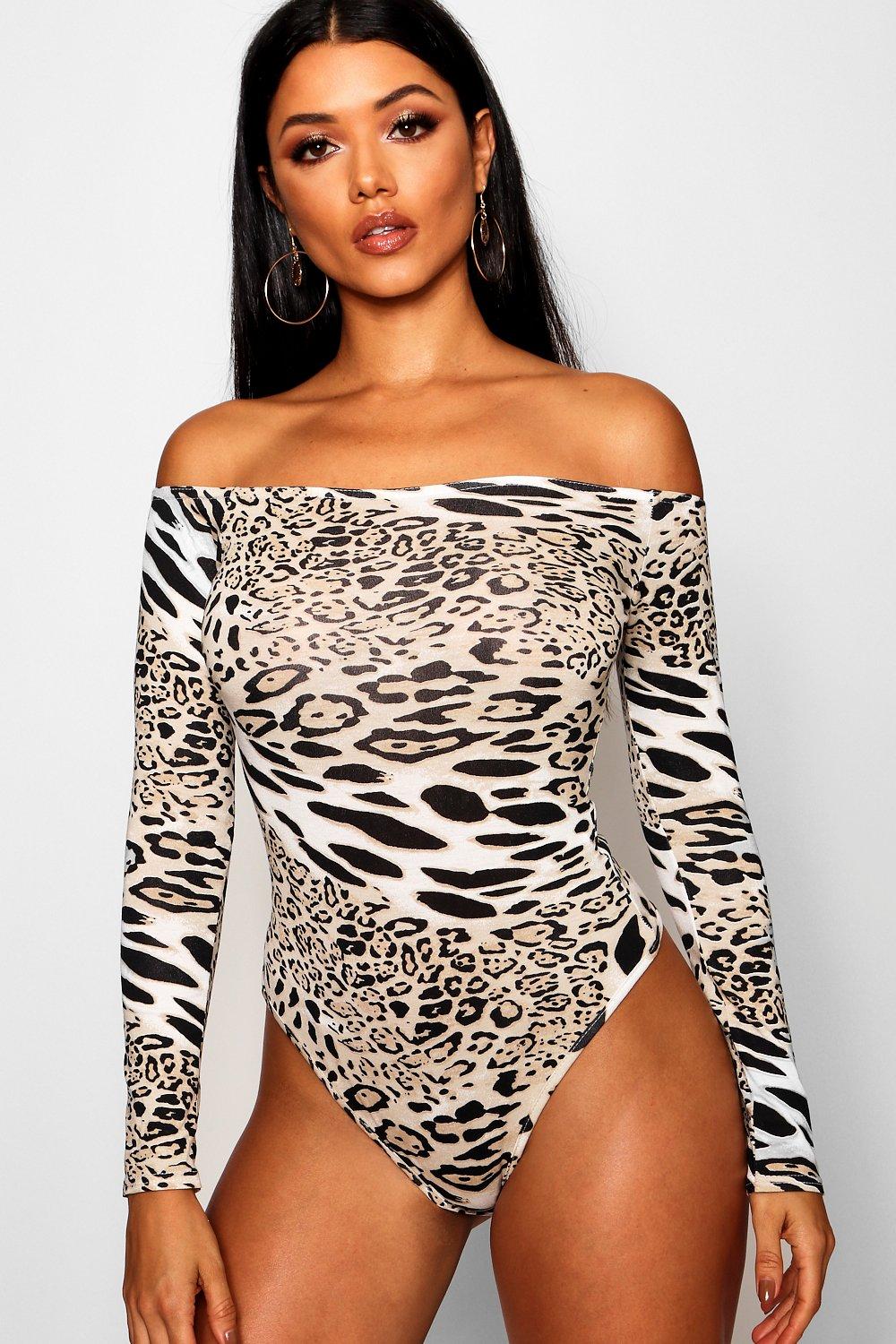 boohoo leopard print bodysuit