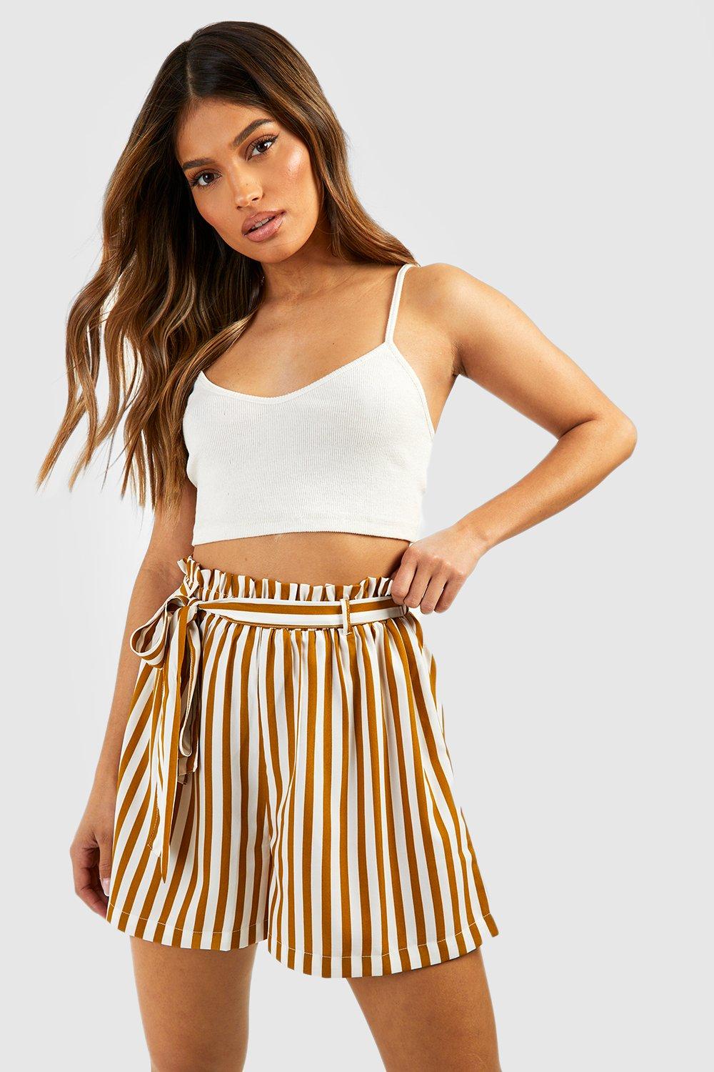 High waisted sale striped shorts