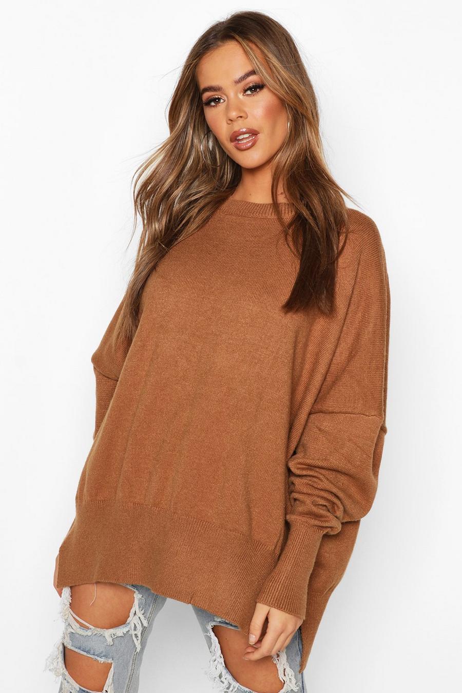 Cumin Oversized Balloon Sleeve Knitted Jumper image number 1