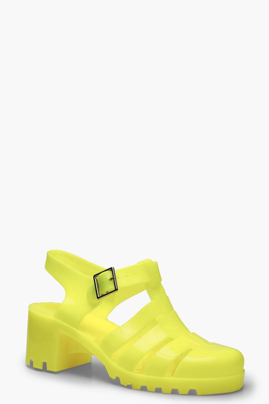 Heeled Jelly Sandals, Lime image number 1