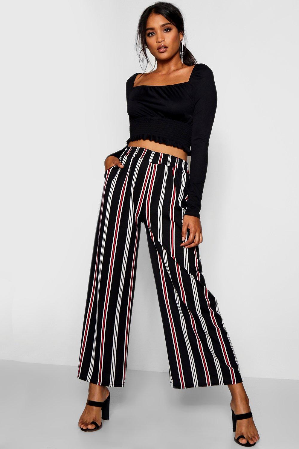 boohoo stripe trousers