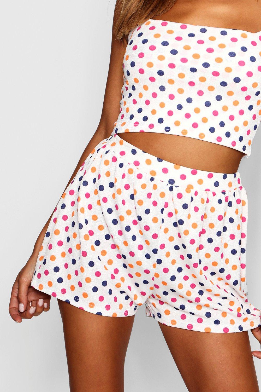 rainbow polka dot shorts