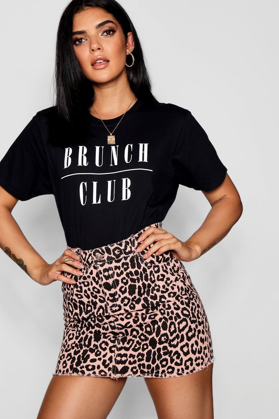 Black Brunch Club Slogan T-Shirt image number 1
