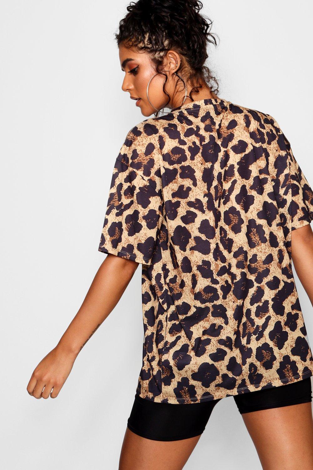 leopard print oversized t shirt