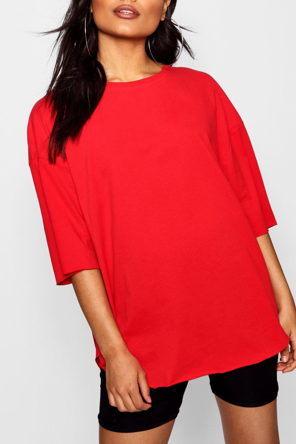 oversized red tee