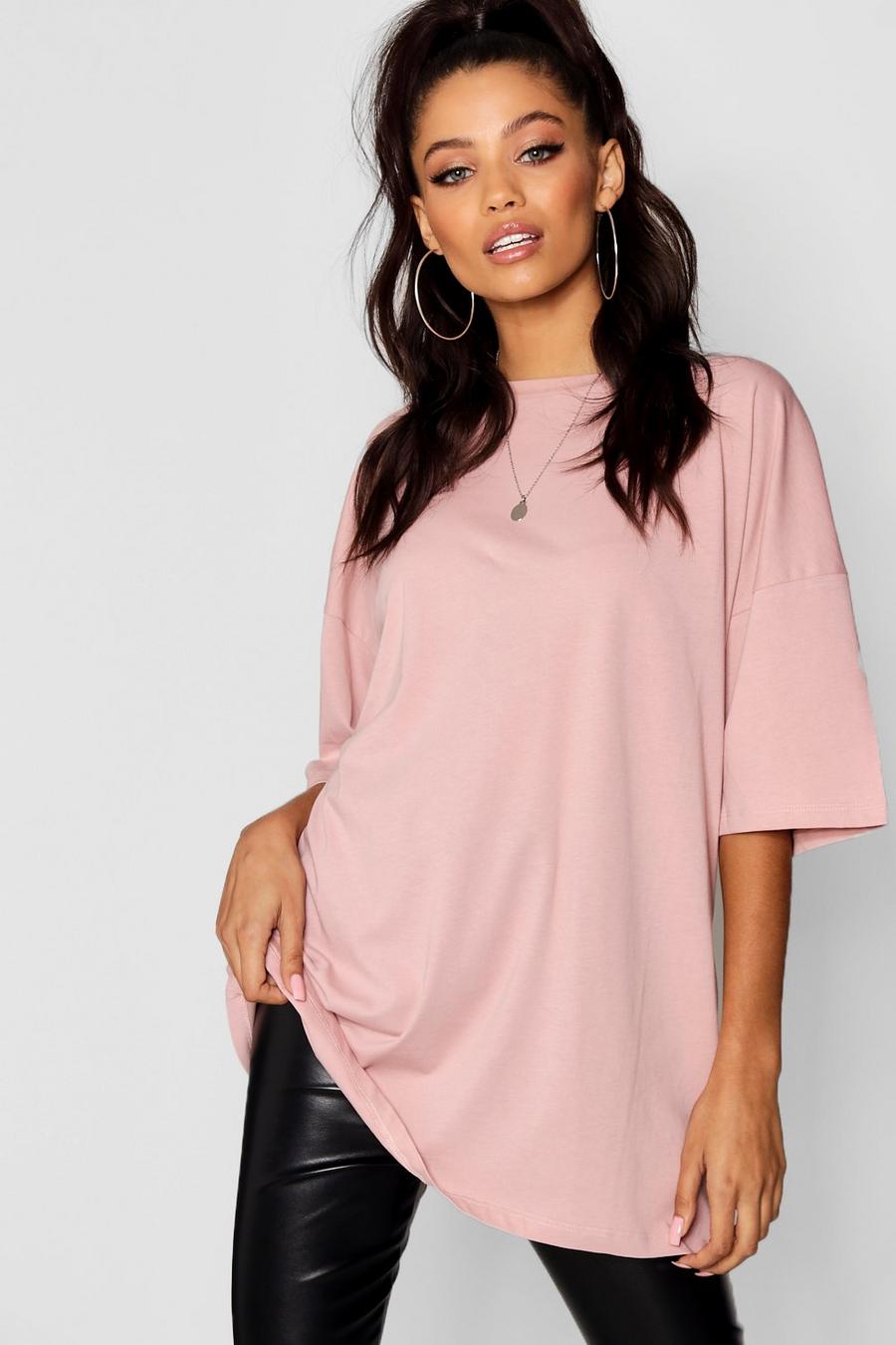 T-shirt basique oversize délavé, Rose bébé image number 1