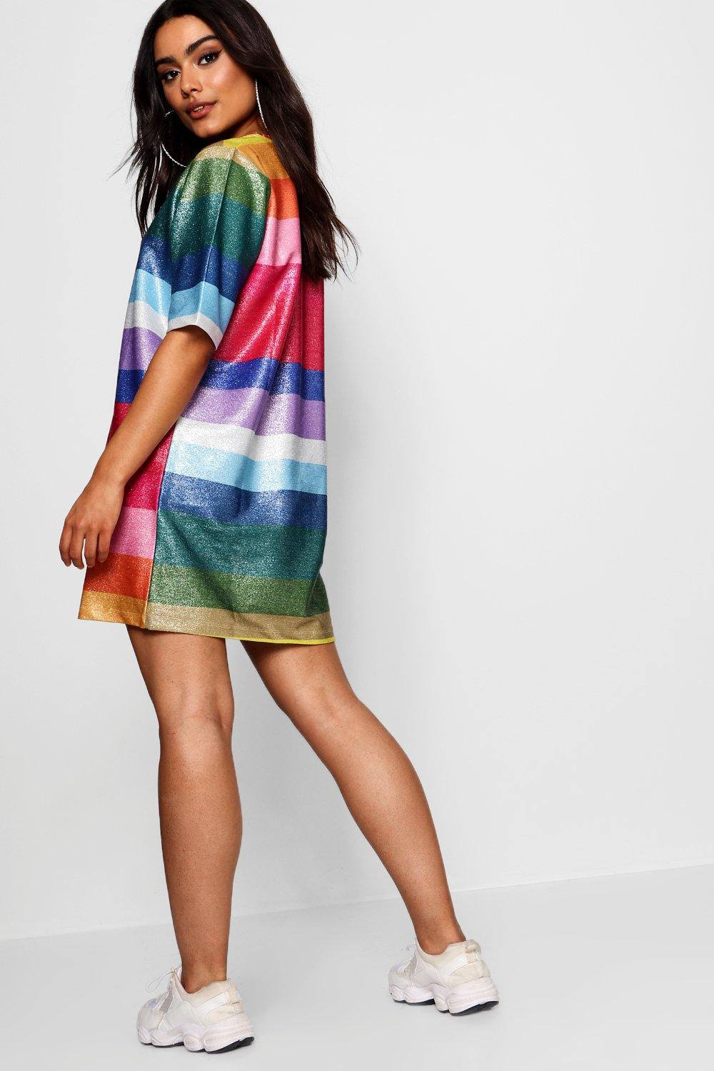 Metallic Rainbow Oversized Dress